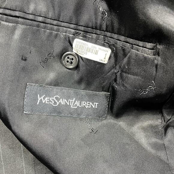 Yves Saint Laurent Mens 44L Pinstripe 100% Worsted Wool Blazer Sport Coat VTG - Picture 6 of 14